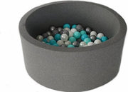 Ballenbad 90x40cm inclusief 200 ballen - Graphite: wit