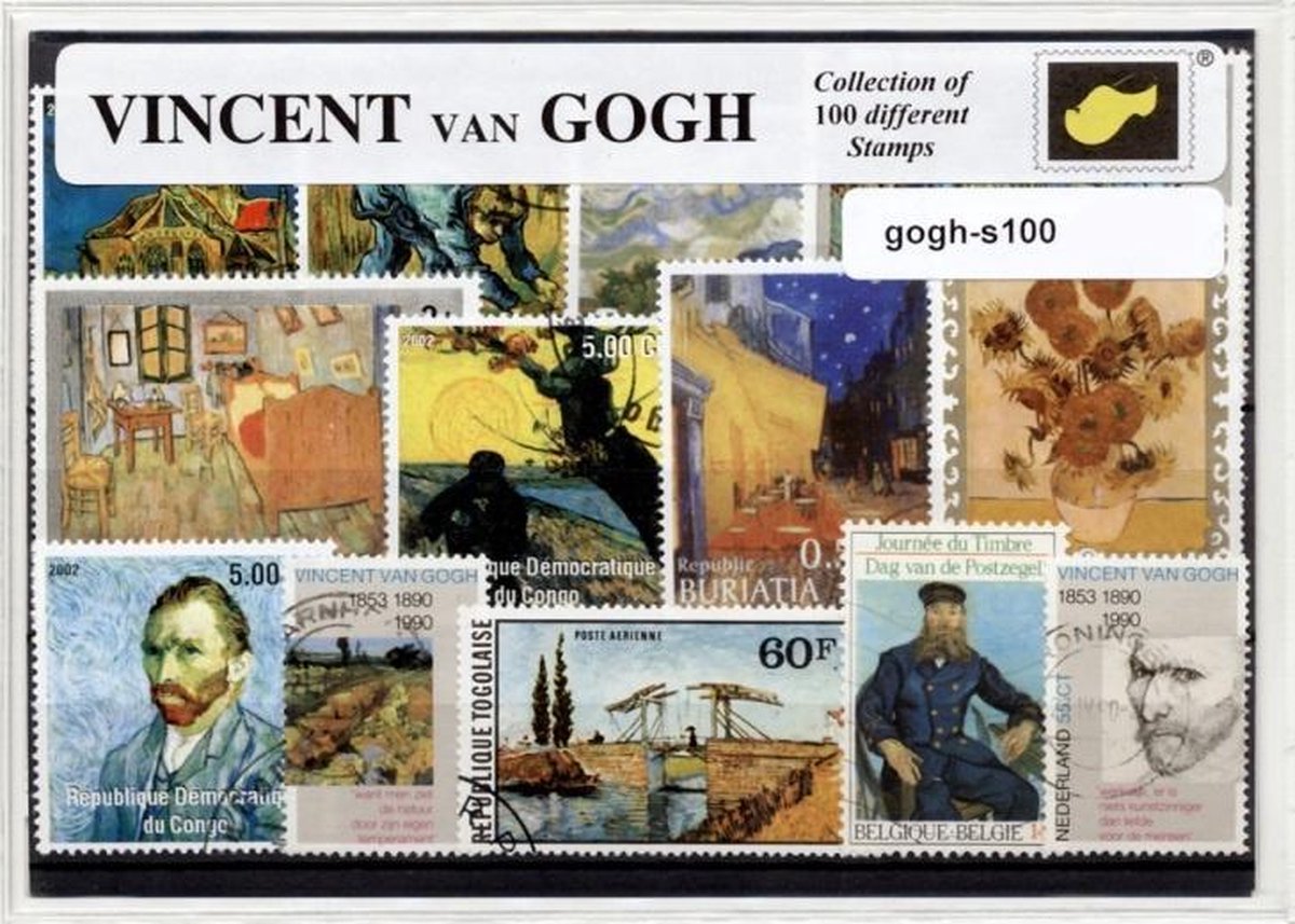 Vincent van Gogh – Luxe postzegel pakket (A6 formaat) : collectie van 100 verschillende postzegels van Vincent van Gogh – kan als ansichtkaart in een A6 envelop