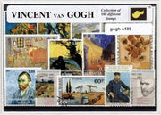 Vincent van Gogh – Luxe postzegel pakket (A6 formaat) : collectie van 100 verschillende postzegels van Vincent van Gogh – kan als ansichtkaart in een A6 envelop