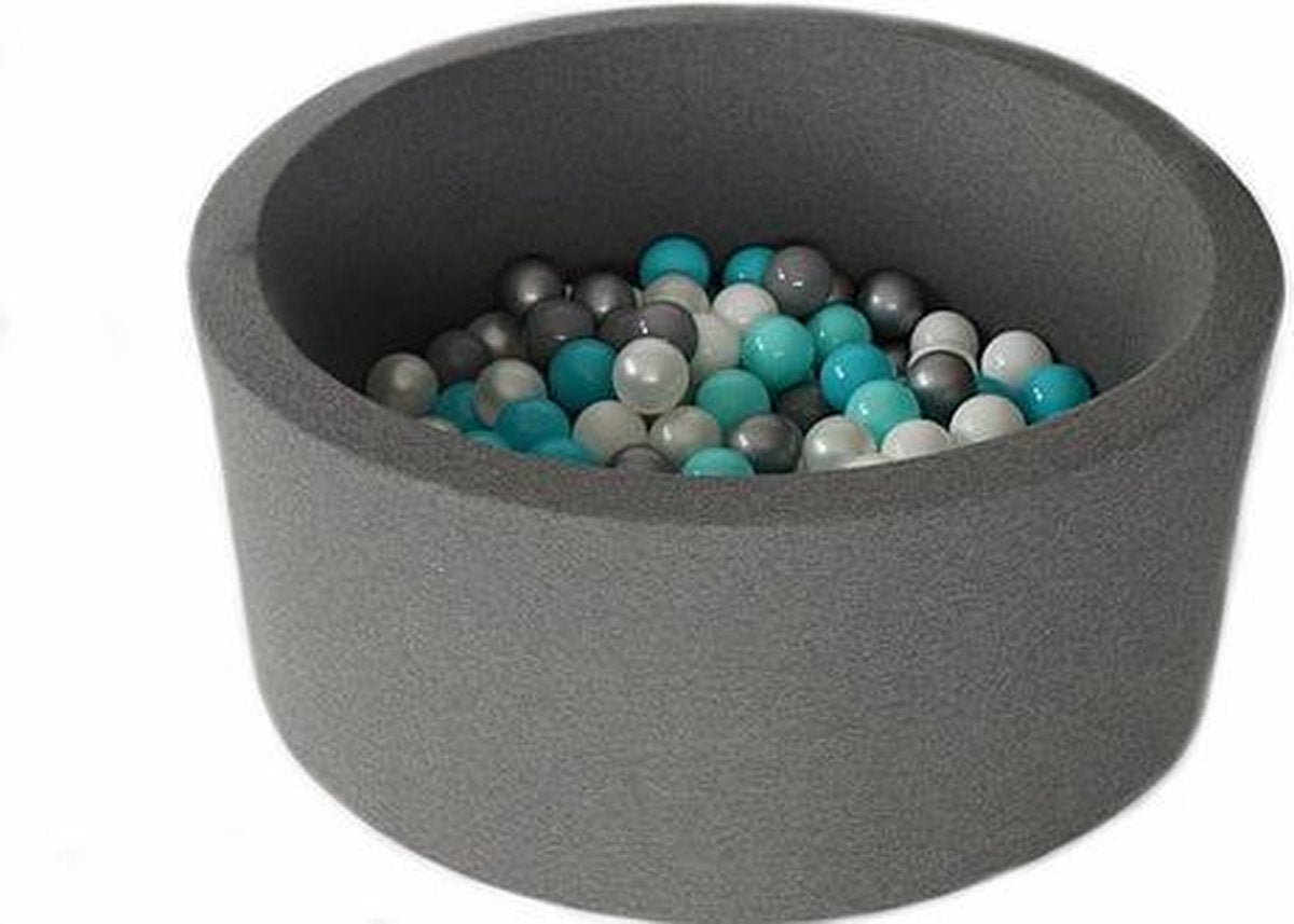 Ballenbad 90x40cm inclusief 200 ballen - Graphite: wit