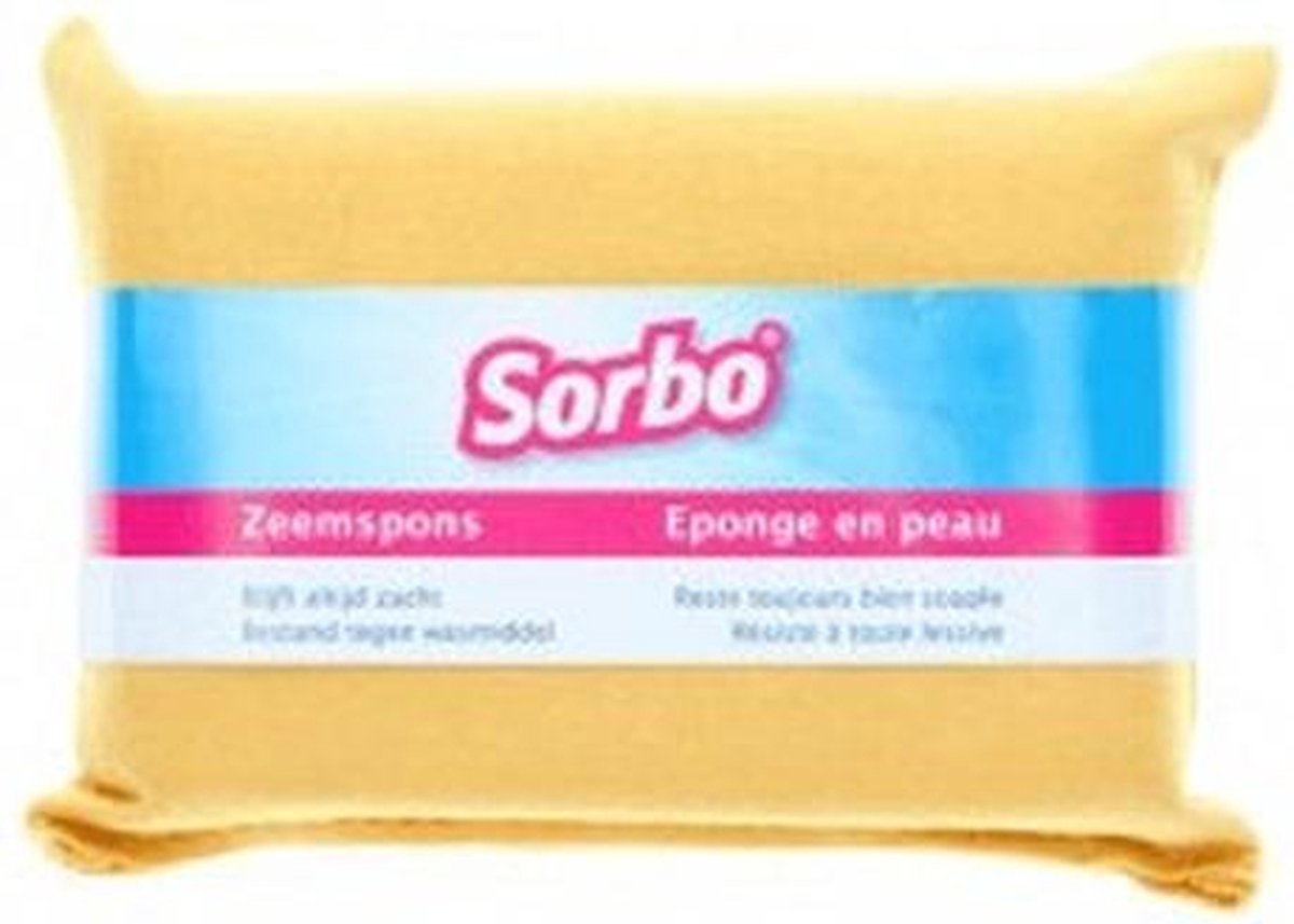 Sorbo ramen/huishoud zeemspons 11 x 7 x 3 cm - Schoonmaak zemen - zeemsponzen