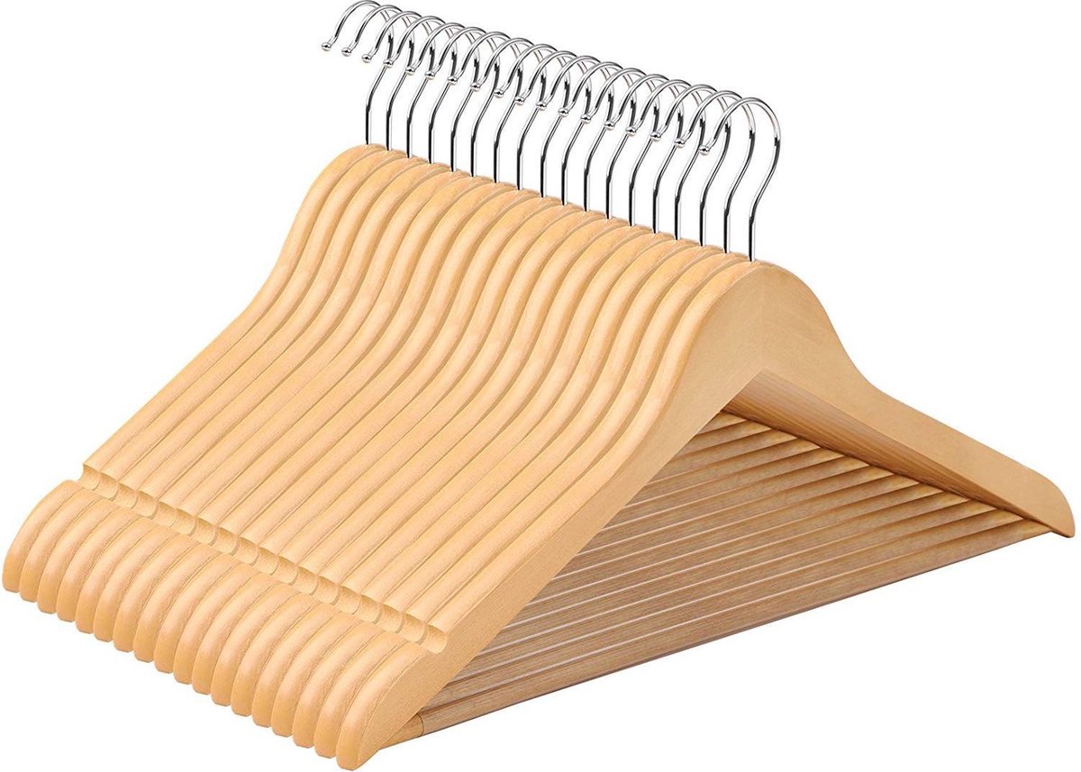 Nancy's Maple Wood Kleerhangers - 20 Stuks - 360 Graden Hanger - Kleerhanger Jas