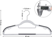 Nancy's Luxe Kledinghangers - Set Van 30 - Kleerhangers - Kunststof - Anti-Slip - Ruimtebesparend - 360° Draaibaar - Grijs