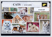 Katten – Luxe postzegel pakket (A6 formaat) : collectie van 25 verschillende postzegels van katten – kan als ansichtkaart in een A6 envelop