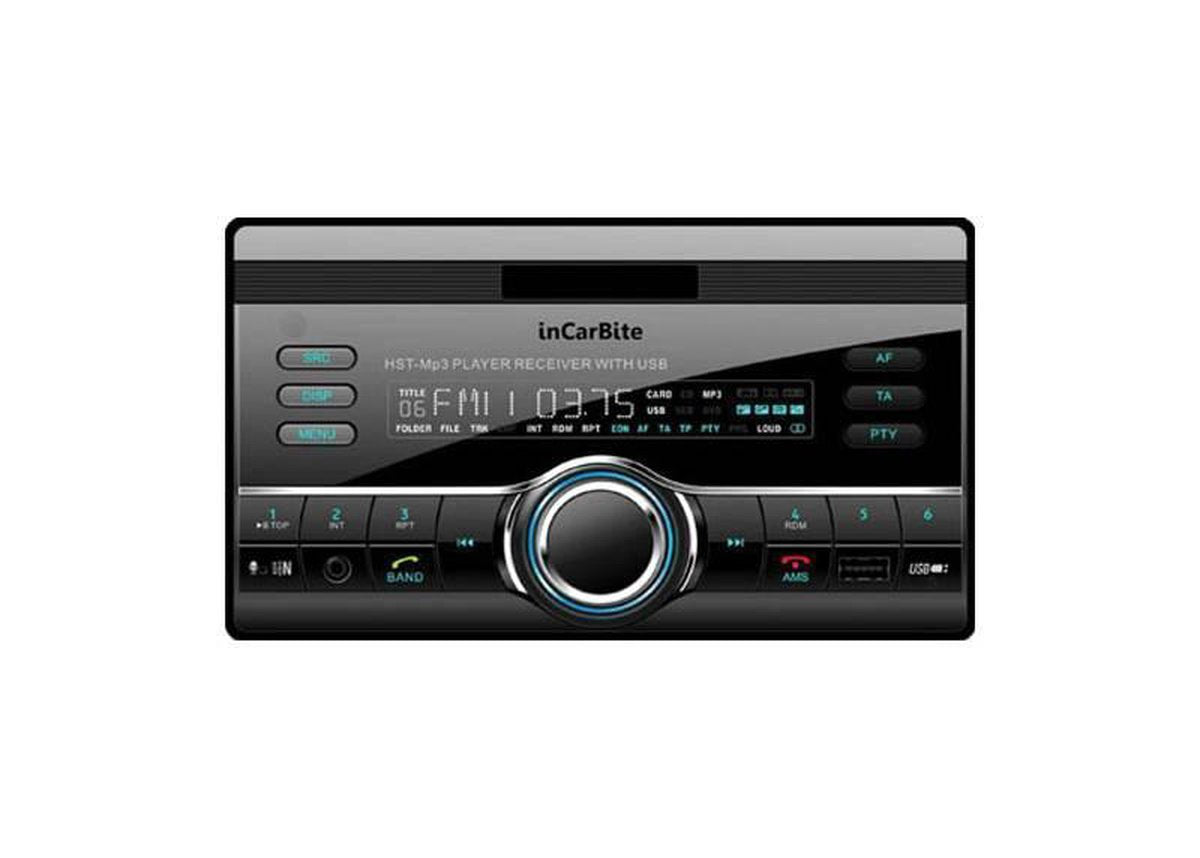 inCarBite 2 Din auto radio & bluetooth carkit met mogelijkheid tot smart phone integratie met houder