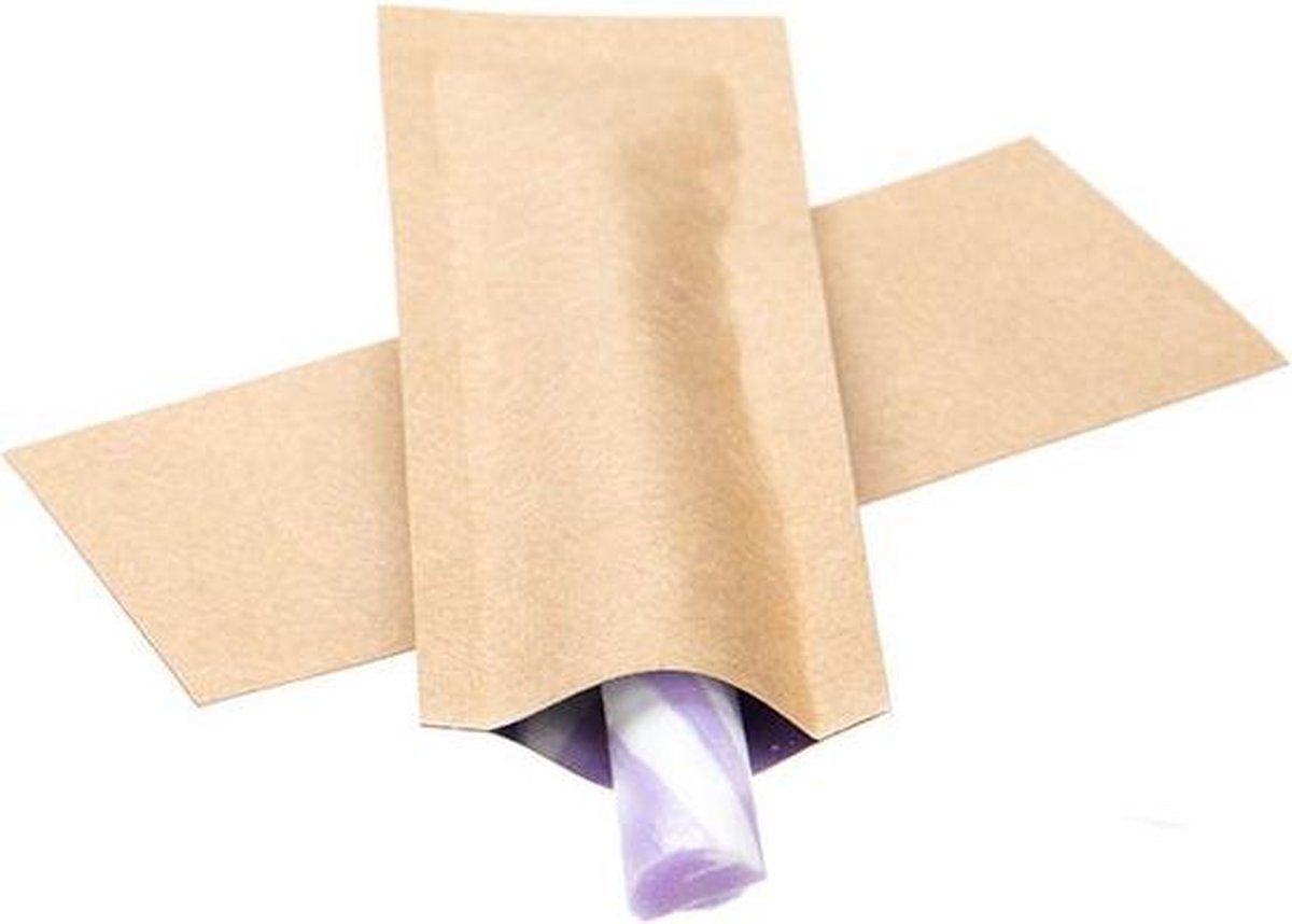 Vlakke Zakken Kraft/Plastic - kindveilig - 38x101mm - 100 st