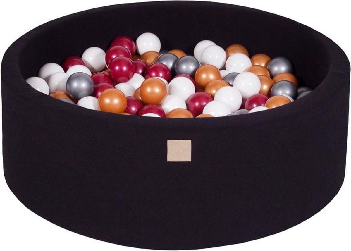 Ronde Ballenbak set incl 300 ballen 90x40cm - Zwart: Bordeaux