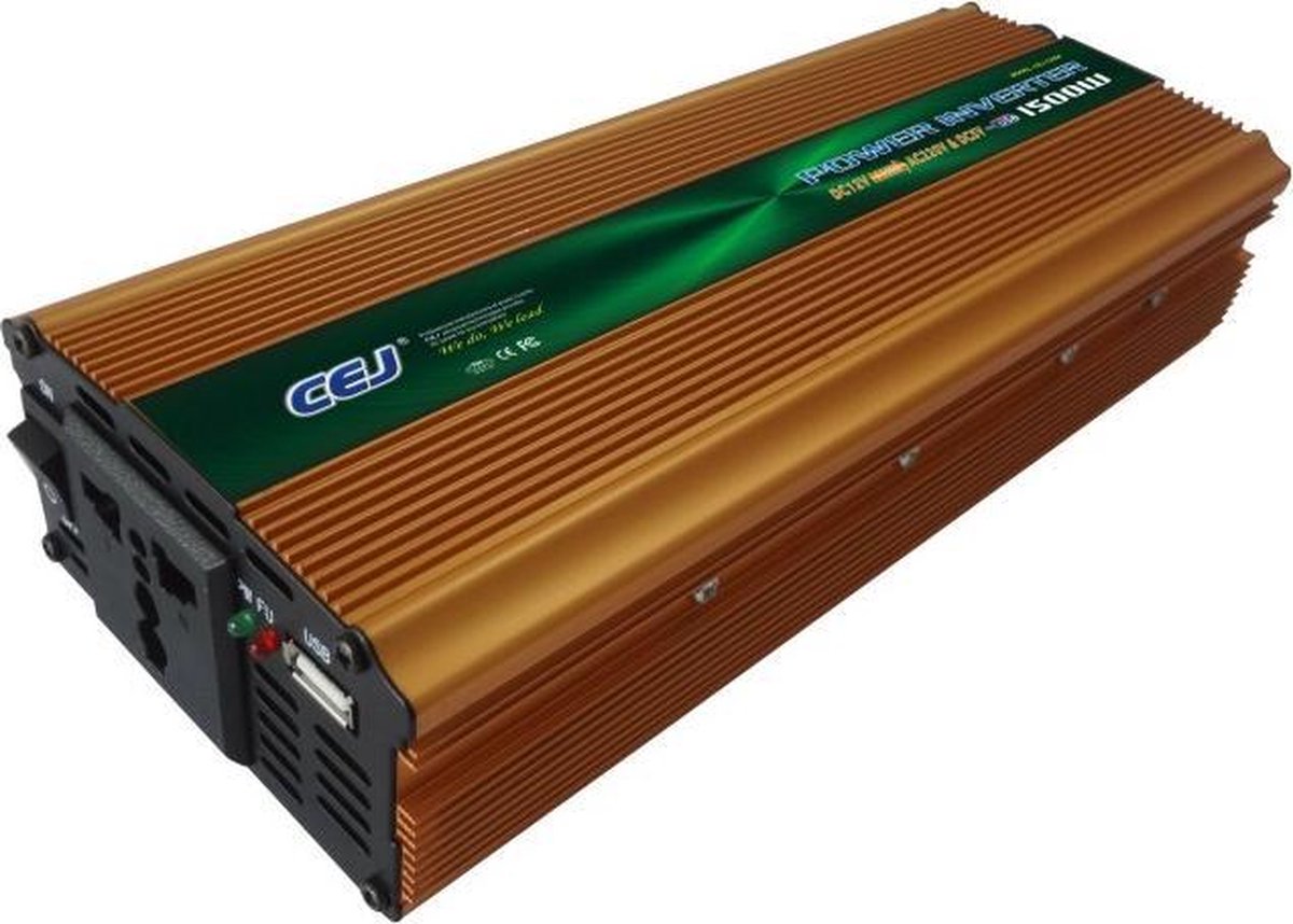 CEJ Inverter Power Omvormer 1500W 12V->230V + USB