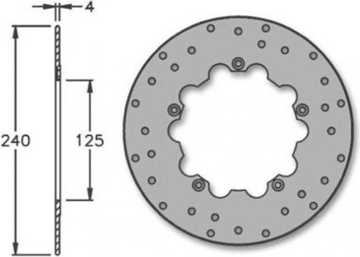 Remschijf IGM Gilera DNA 50/125cc voorrem 240x125x4mm
