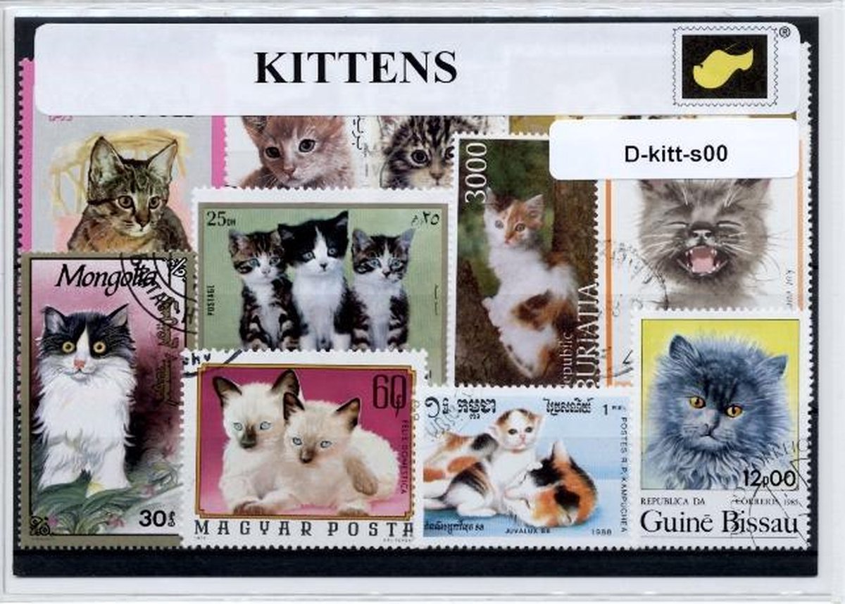 Kittens – Luxe postzegel pakket (A6 formaat) : collectie van verschillende postzegels van kittens – kan als ansichtkaart in een A6 envelop - authentiek cadeau - kado tip - geschenk - kaart - kat - kater - poes - kitten - huisdier - katten - huisdier