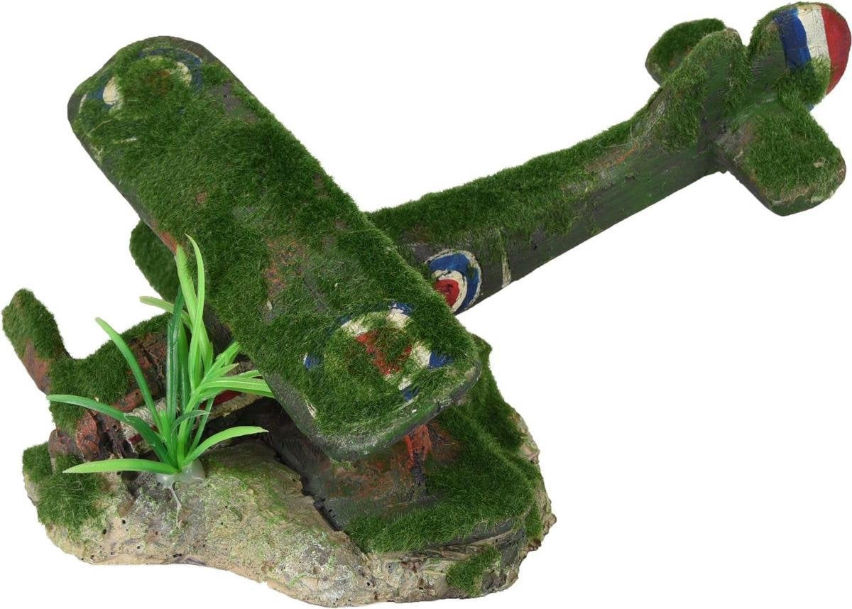 Aquarium decoratie Kozma Vliegtuig - Groen