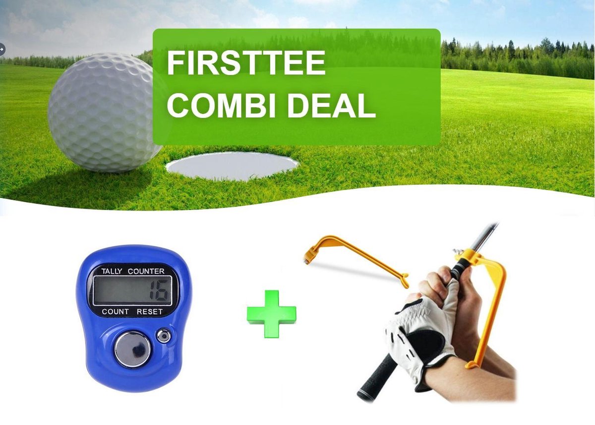 Firsttee - Combi DEAL - AANBIEDING - Digitale Scoreteller & Swing Guide - Verbeter je swing - Swingtrainer - Compact - Teller - Counter strike - Golf sport - Slagenteller - Golf accessoires - Golftrainingsmateriaal - Golf training - Cadeau - Golfset