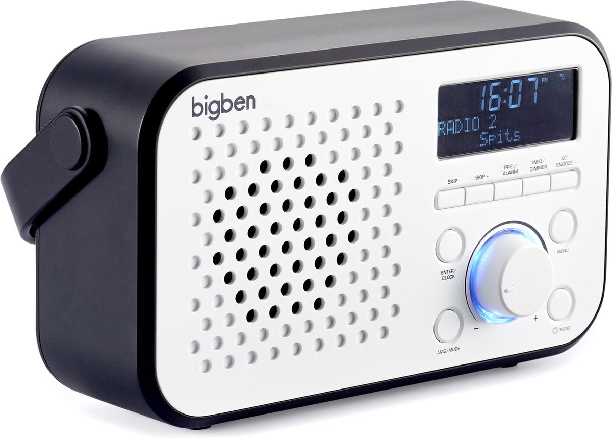 Bigben Draagbare DAB+/FM-radio - Zwart/Wit