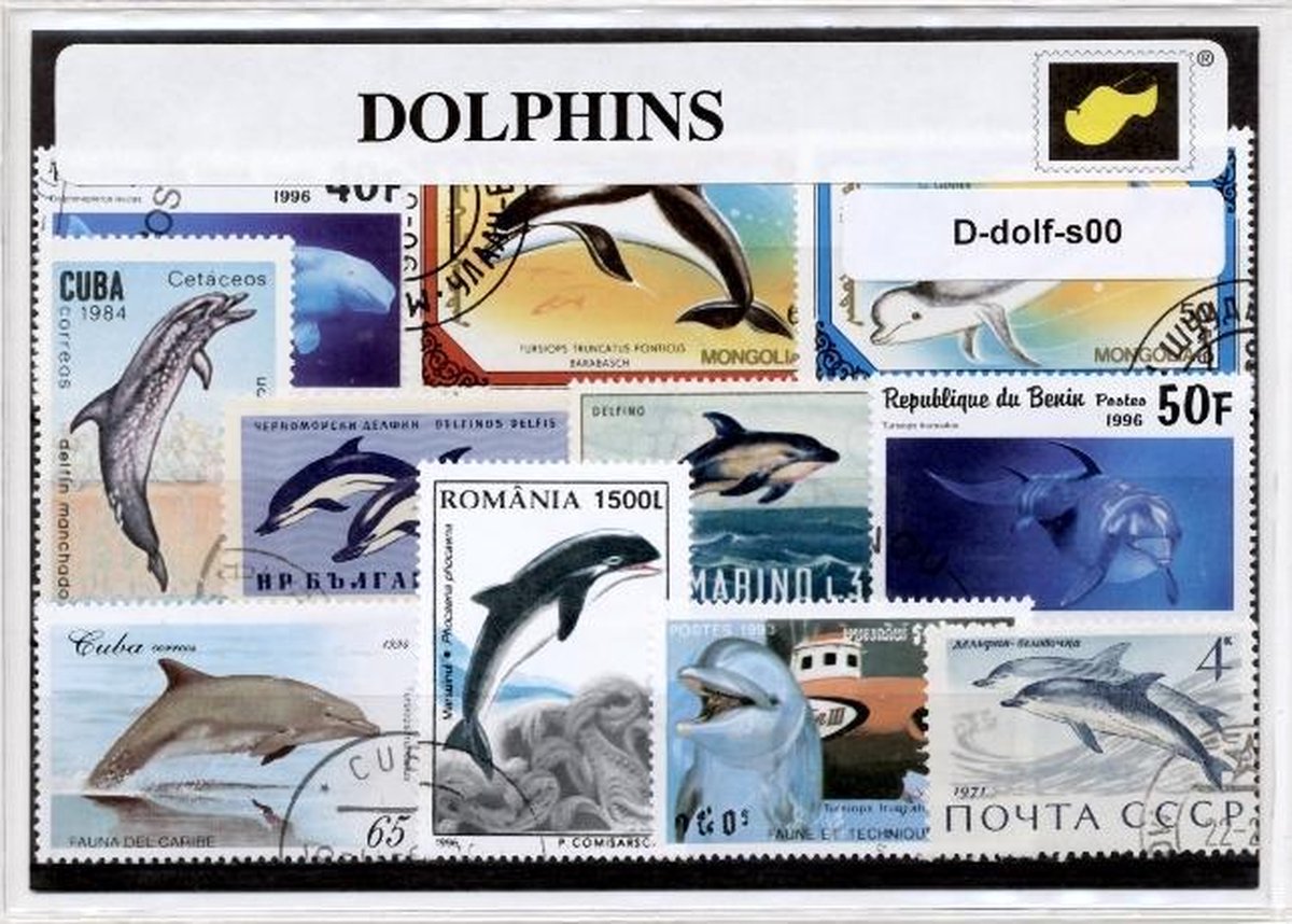 Dolfijnen – Luxe postzegel pakket (A6 formaat) : collectie van verschillende postzegels van dolfijnen – kan als ansichtkaart in een A6 envelop - authentiek cadeau - kado -kaart - dieren - zeezoogdieren - dolfijn - vissen - zeedieren - Delphinidae