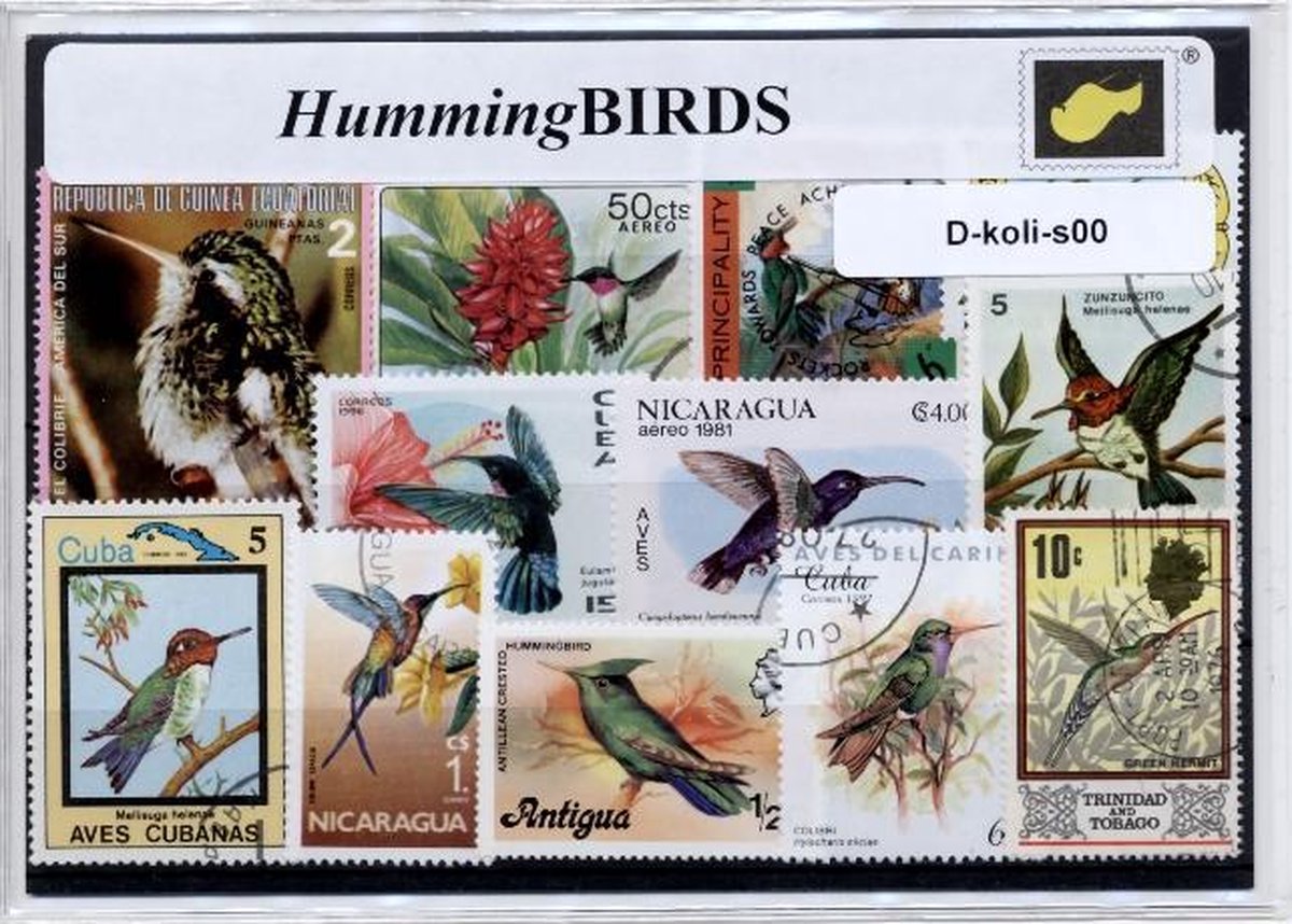 Kolibri's – Luxe postzegel pakket (A6 formaat) : collectie van verschillende postzegels van kolibri's – kan als ansichtkaart in een A6 envelop - authentiek cadeau - kado - geschenk - kaart  - vogel - zwaluwachtige - Trochilidae - snel - nectar