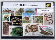 Reptielen – Luxe postzegel pakket (A6 formaat) - collectie van 25 verschillende postzegels van reptielen – kan als ansichtkaart in een A6 envelop. Authentiek cadeau - kado - kaart - Reptilia - reptiel - krokodil - schildpad - hagedis - kruipdieren