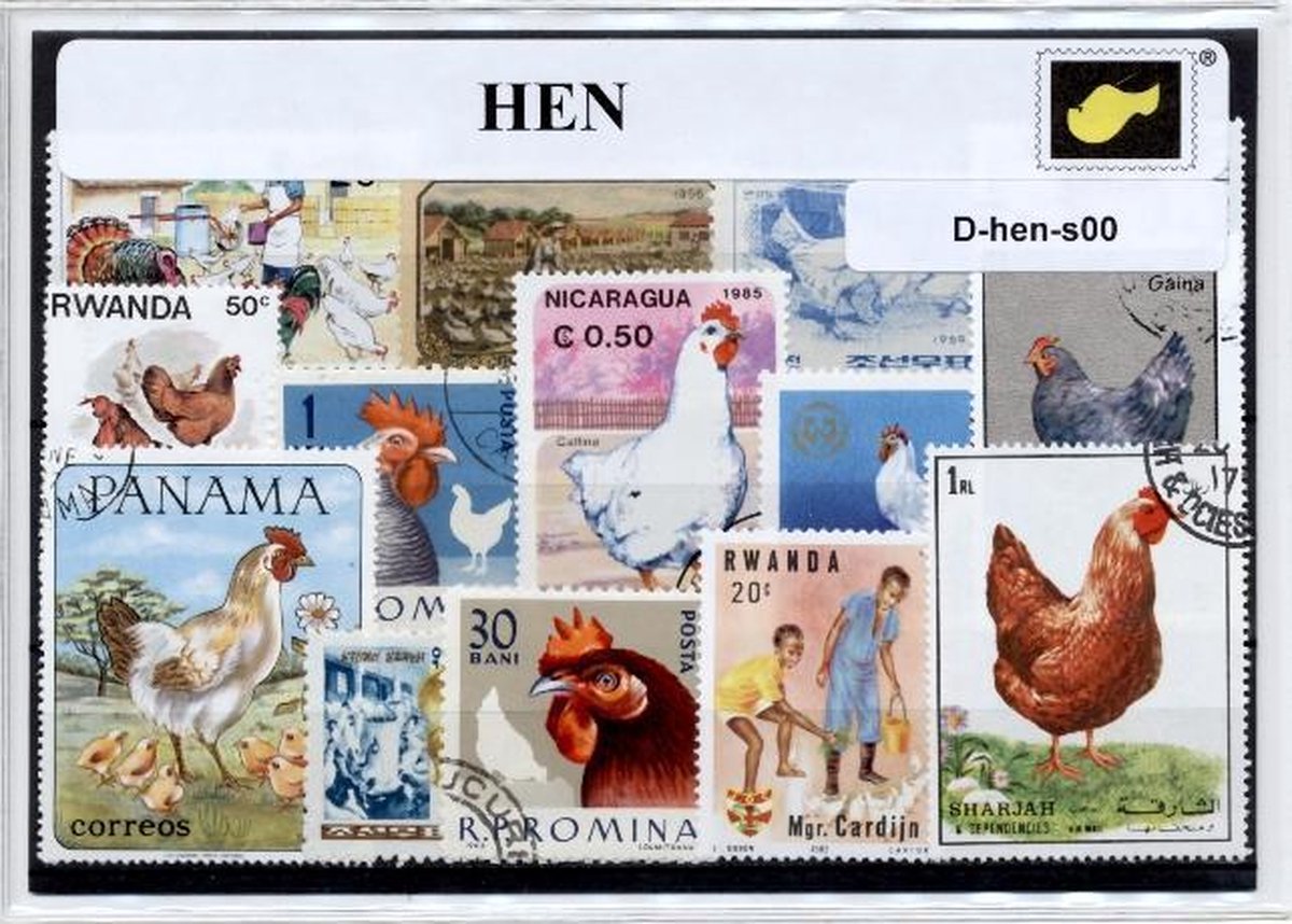 Hennen – Luxe postzegel pakket (A6 formaat) - collectie van verschillende postzegels van hennen – kan als ansichtkaart in een A6 envelop. Authentiek cadeau - kado - kaart - boerderij - kip - hen - hoender - hoenderachtigen - veren - boederijdieren