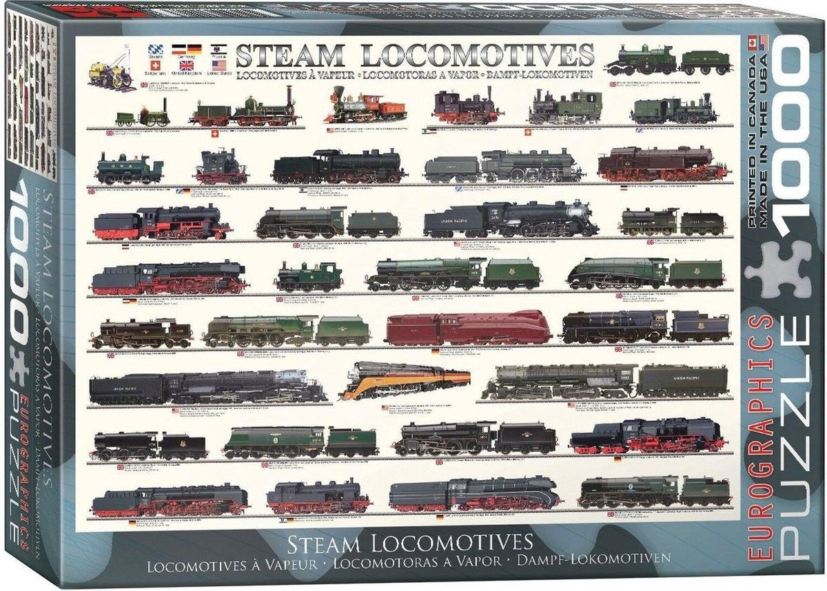 Eurographics puzzel Steam Locomotives - 1000 stukjes