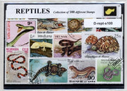 Reptielen – Luxe postzegel pakket (A6 formaat) - collectie van 100 verschillende postzegels van reptielen – kan als ansichtkaart in een A6 envelop. Authentiek cadeau - kado - kaart - Reptilia - reptiel - krokodil - schildpad - hagedis - kruipdieren