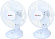 2x Voordelige tafel of bureau ventilatoren wit 23 cm - Witte kantoor/bureau ventilatoren