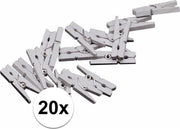 20x mini knijpertjes zilver - 2 cm - kleine/ mini knijpers
