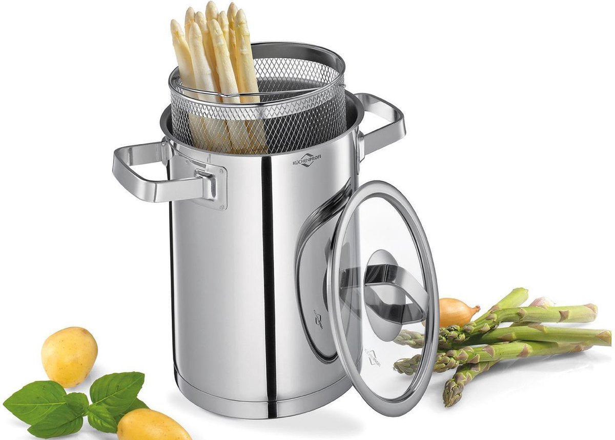Aspergepan - 4 Liter - Edelstaal - Küchenprofi