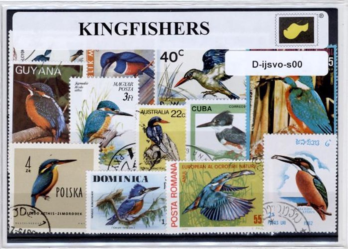 Ijsvogels - Luxe postzegel pakket (A6 formaat) : collectie van verschillende postzegels van Ijsvogels – kan als ansichtkaart in een A6 envelop