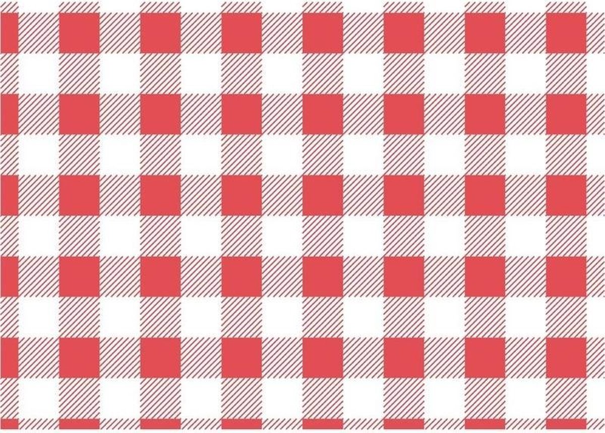 Rood geruit vetvrij papier 19x31cm