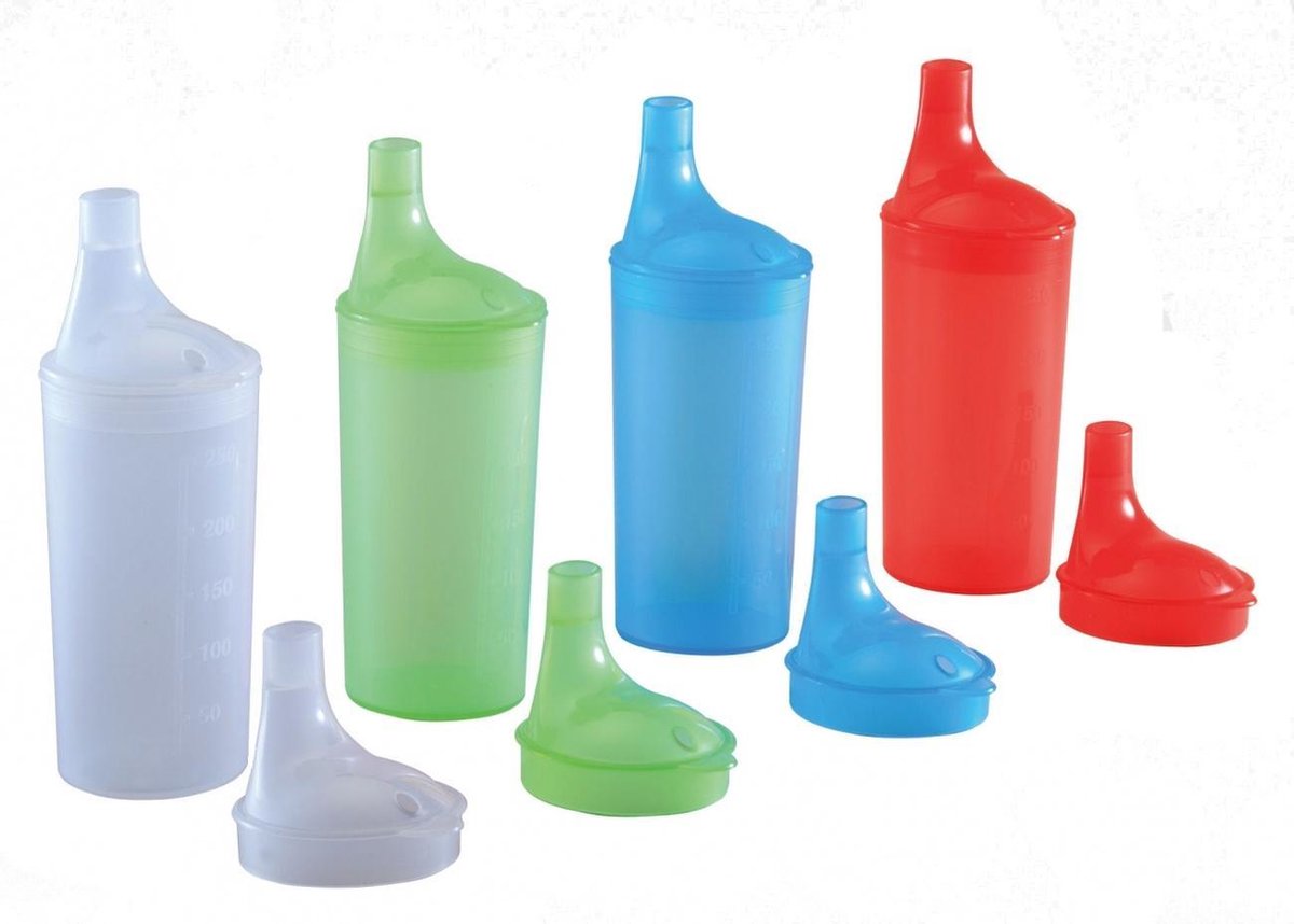 Comforthulpmiddelen Drinkbekerset met lange tuitdeksels - groen