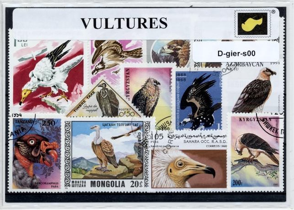 Gieren – Luxe postzegel pakket (A6 formaat) - collectie van verschillende postzegels van gieren – kan als ansichtkaart in een A6 envelop. Authentiek cadeau - kado - kaart - roofvogel - aaseter - karkas - roodkopgier - oorgier - azie - vale gier