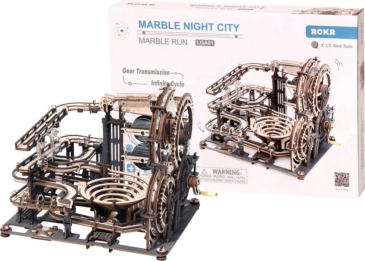 Robotime ROKR - Modelbouw pakket - Marble Run LGA01 - Bouwpakket Hout - Houten Knikkerbaan