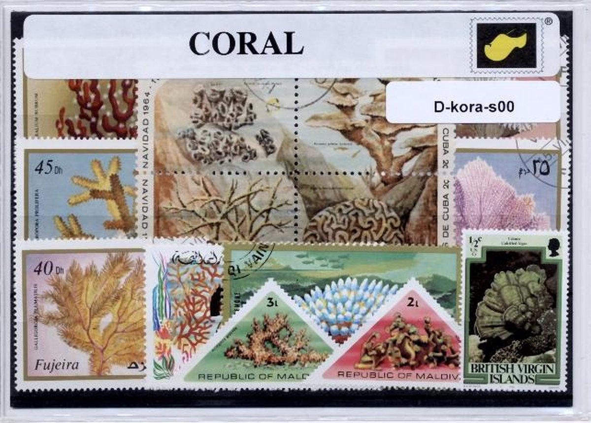 Koraal – Luxe postzegel pakket (A6 formaat) : collectie van verschillende postzegels van koraal – kan als ansichtkaart in een A6 envelop - authentiek cadeau - kado - geschenk - kaart  - zee - onderwater - duiken - barrier reef - kleurrijk - zeeleven
