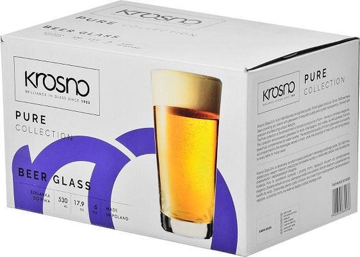 Krosno Pure Collection Bierglazen - Set van 6 - 530ml