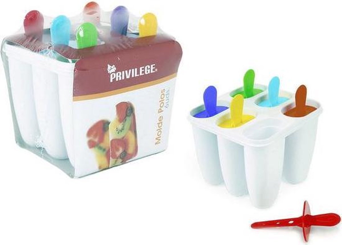 Privilege ijsvormpjes 6-delig meerdere kleuren