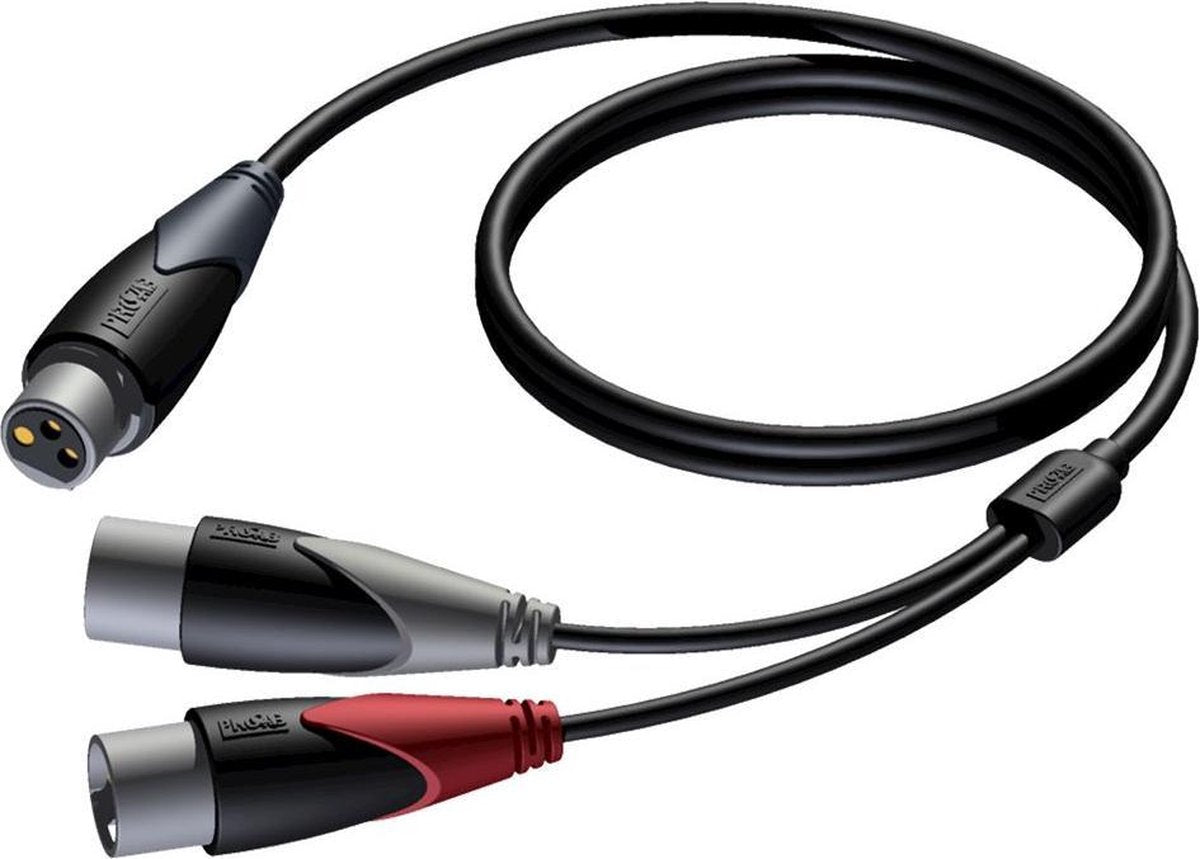 Procab CLA735 1x XLR (v) - 2x XLR (m) audiokabel - 1