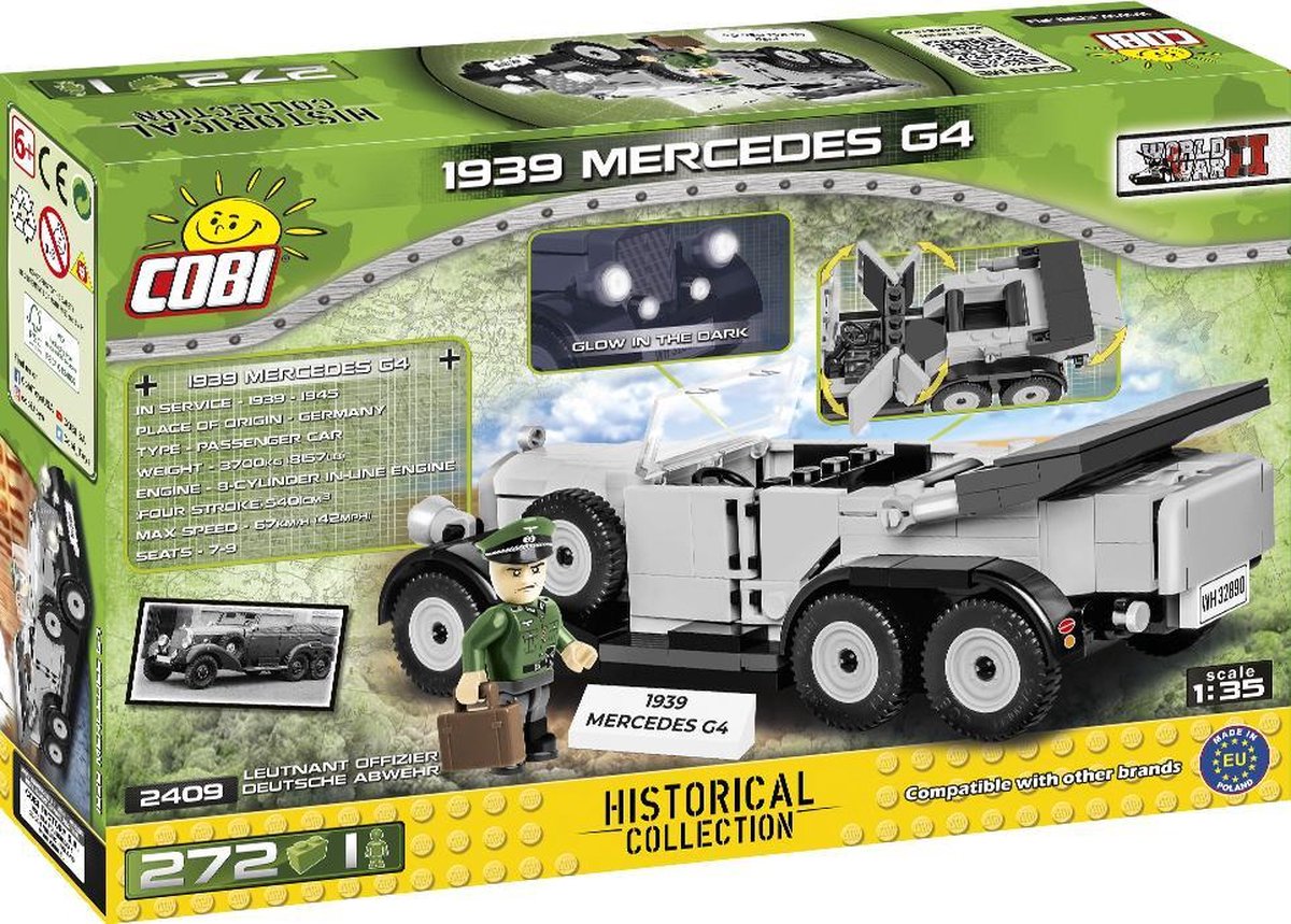 COBI 1939 Mercedes G4 - Constructiespeelgoed - Bouwpakket - Auto