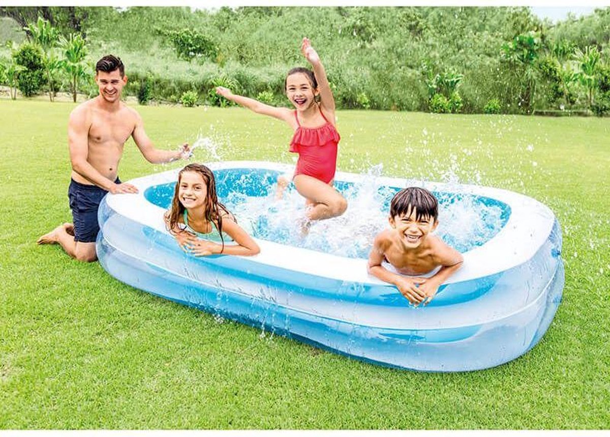 Opblaasbaar familie zwembad blauw