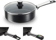 Tefal Assisteo Hoogwaardig Aluminium Hapjespan met Deksel - 24 cm | Inclusief Digitale Intelligente Module
