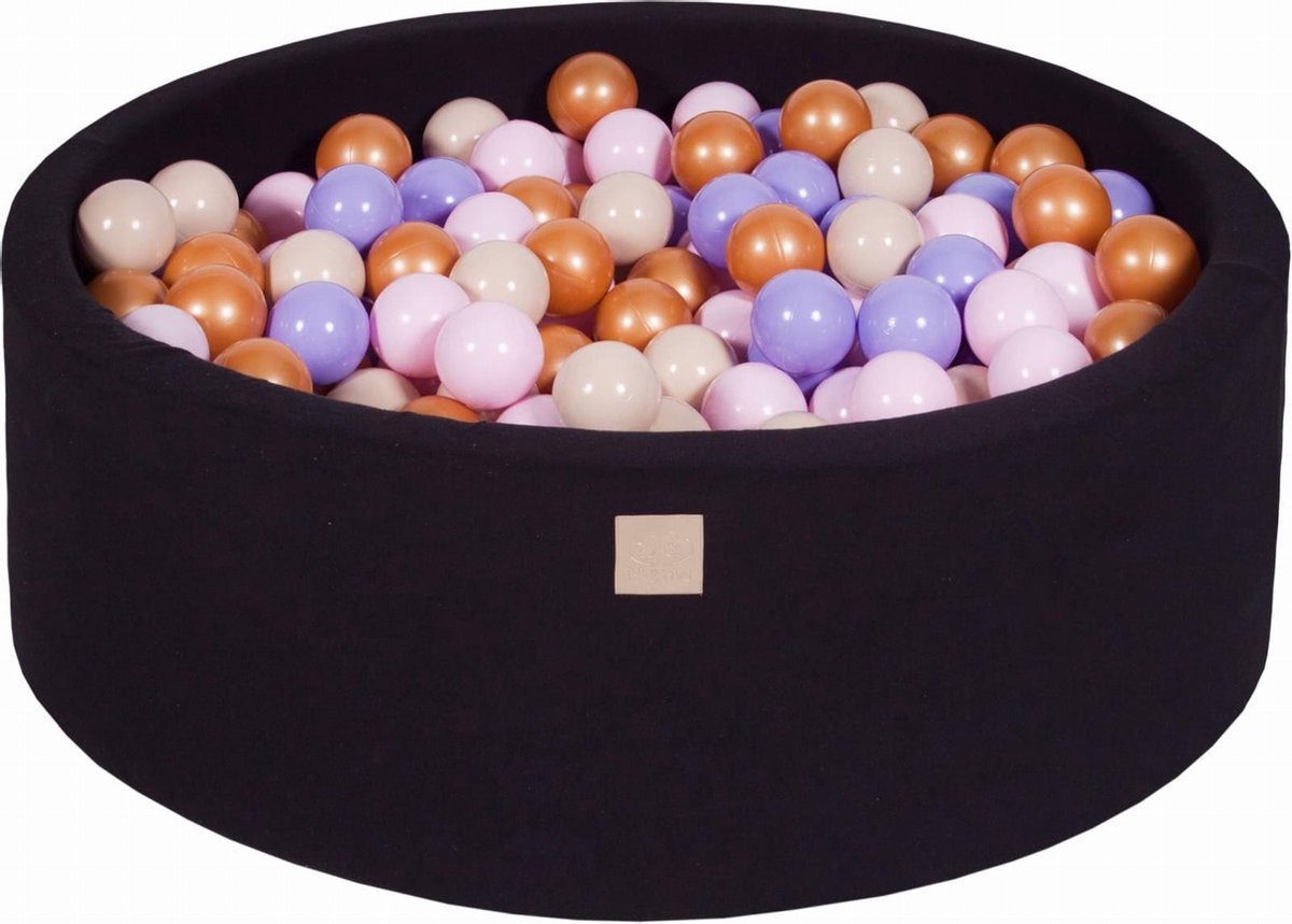 Ronde Ballenbak set incl 300 ballen 90x40cm - Zwart: Goud