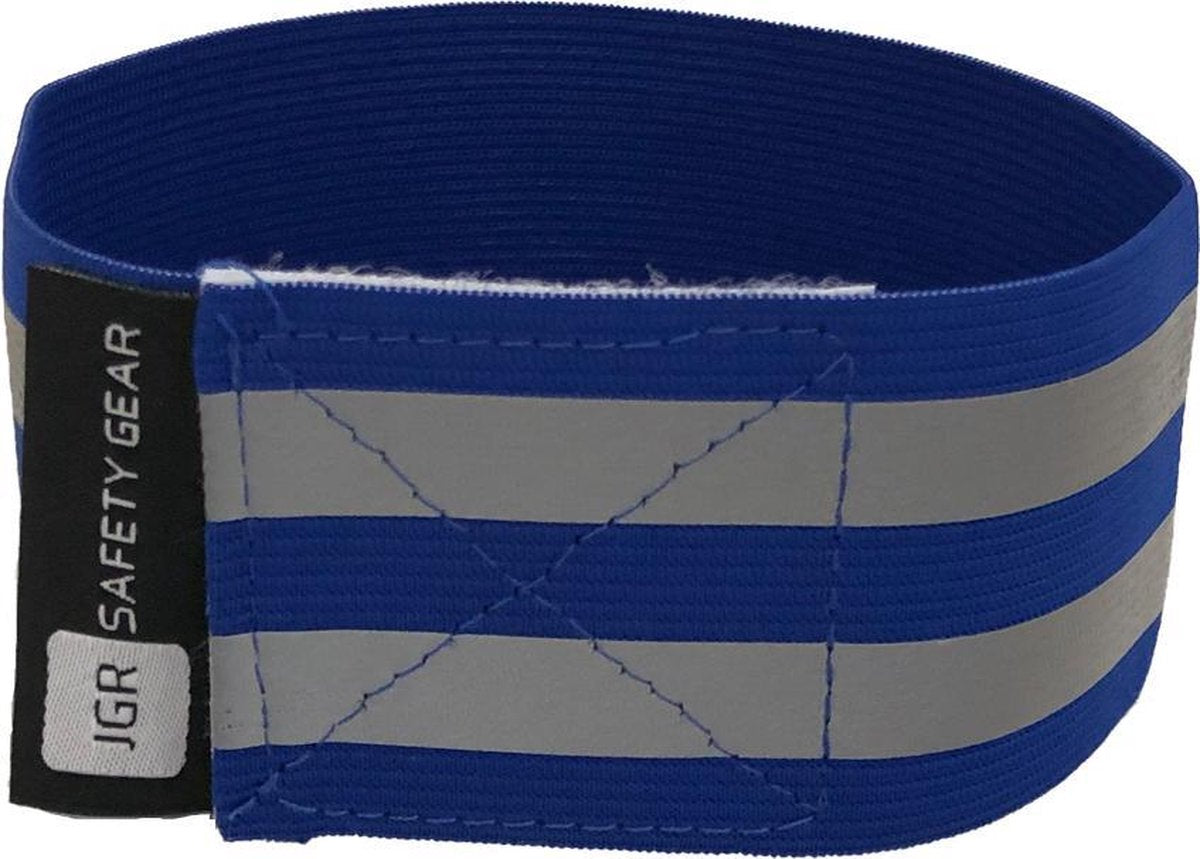 JGR Safety gear Veiligheids armbanden| Reflecterende armband | Sport armbanden | Wielrennen / Hardlopen veiligheidsband |armbanden armband hardloop wielren sport fiets hardloop zichtbaarheid - Blauw