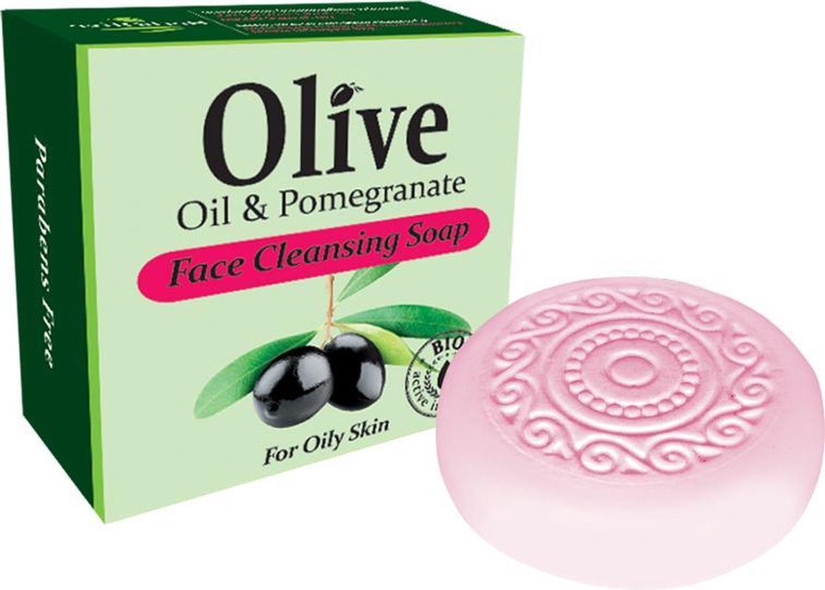HerbOlive Gezichtsreinigende Zeep Olijfolie & Granaatappel (vettige huid) 90g
