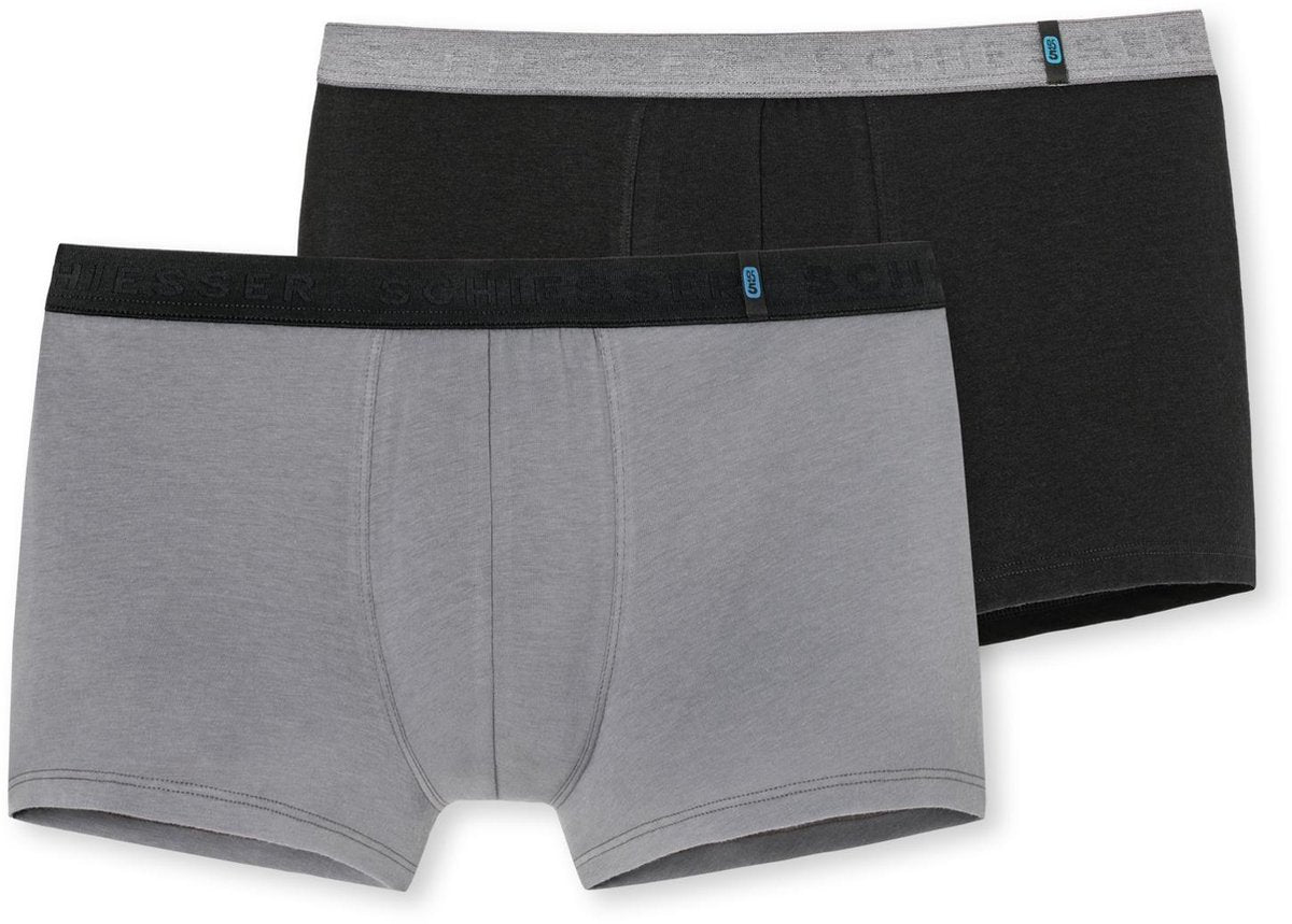Schiesser 95/5 2P Heren Boxershort - Zwart/Grijs - Maat XXL