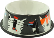 Orange85 Voerbak - Kat - 17 cm - Zwart - met Print - Porselein - Rubber