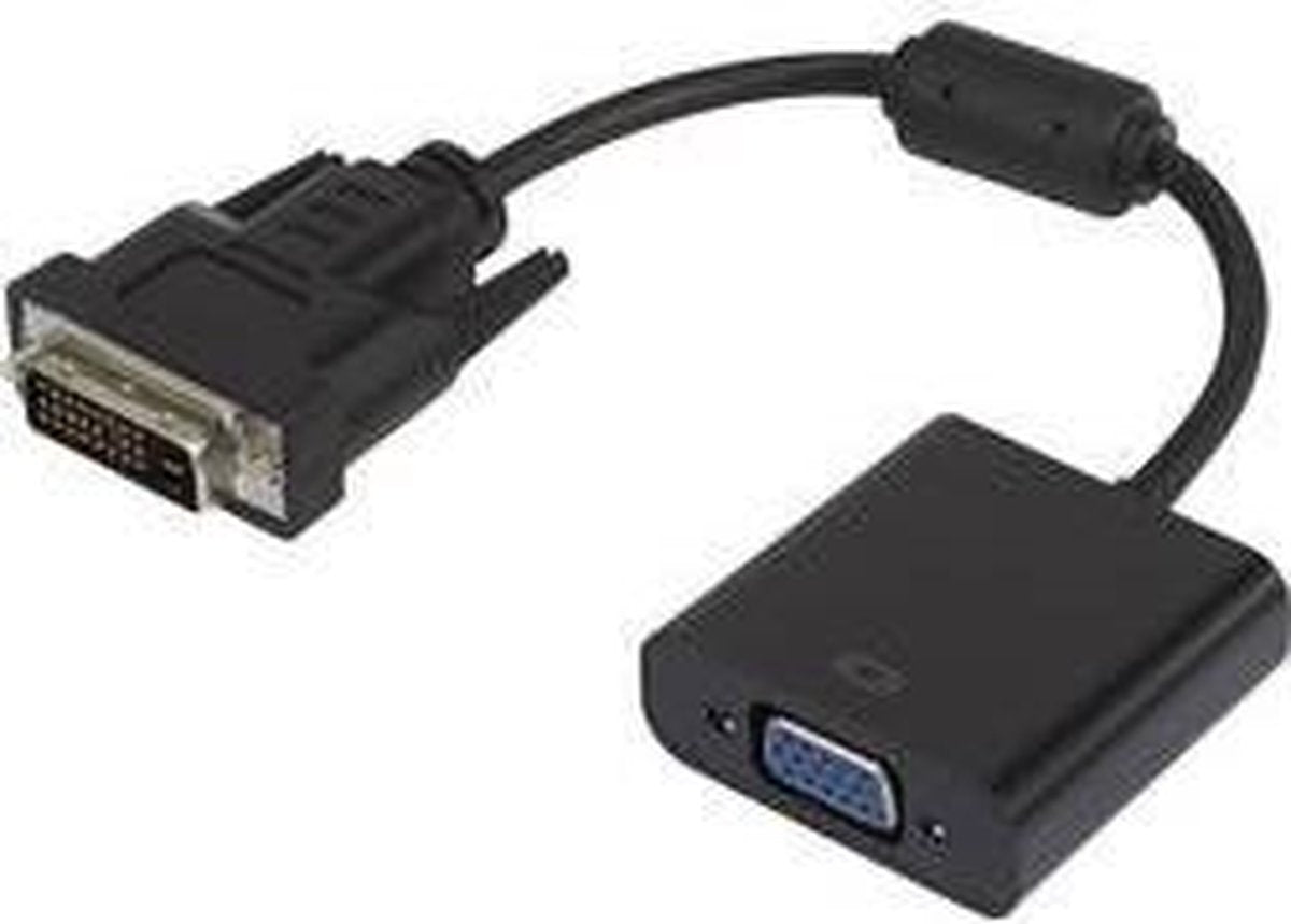 Renkforce RF-3301134 DVI / VGA Adapter [1x DVI-stekker 24+1-polig - 1x VGA-bus] Zwart Met Ferrietkern