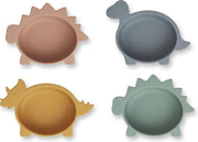Siliconen kommen set van 4 dino Dino Multi Mix | Liewood