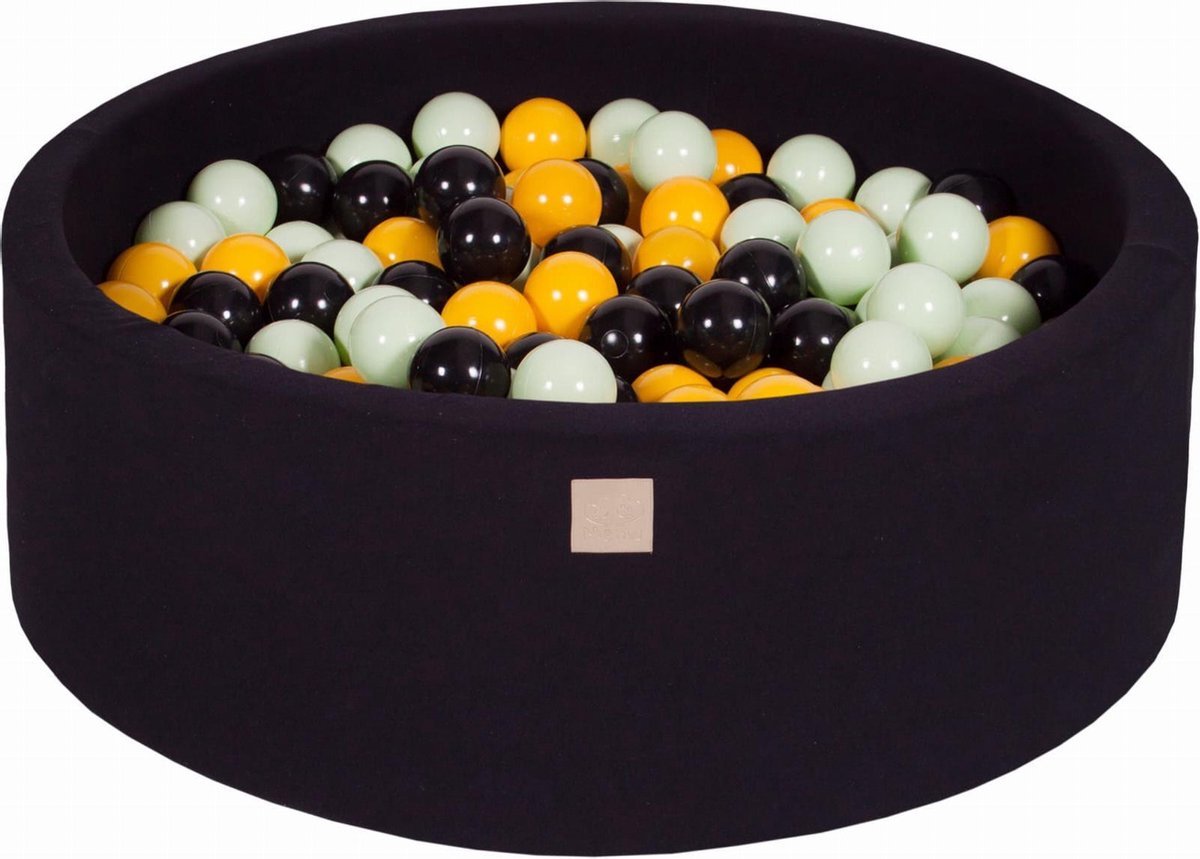 Ronde Ballenbak set incl 200 ballen 90x30cm - Zwart: Zwart