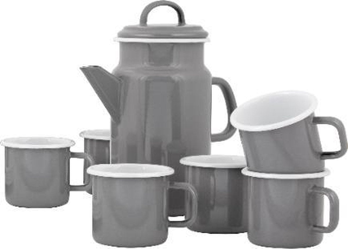 Set van 1 Theekan met 6 Mokken