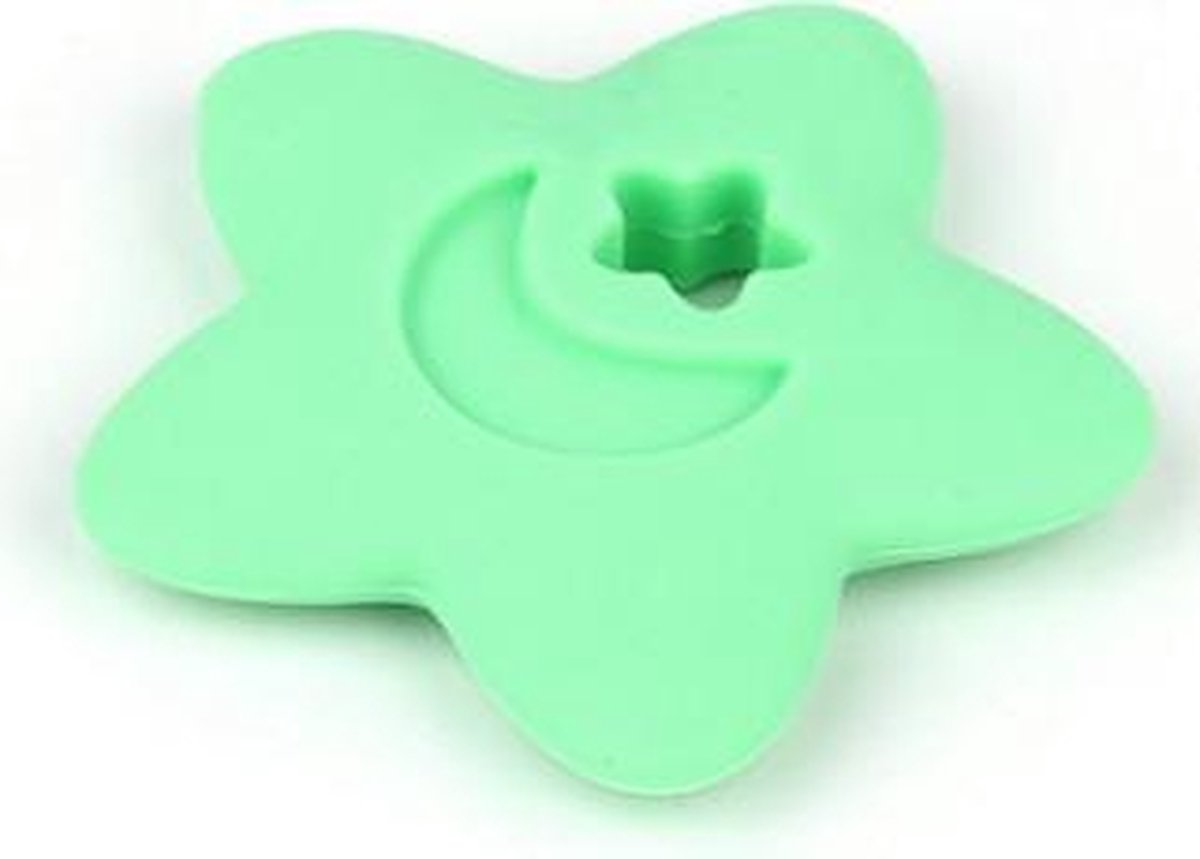 Bijtketting ster en maan groen