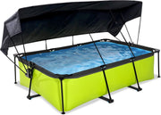 EXIT Lime zwembad 220x150x65cm met schaduwdoek en filterpomp - groen