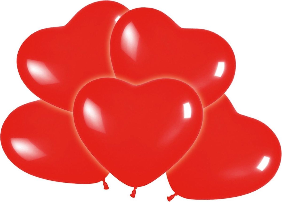 Tib Hart-ballonnen 25 Cm Latex Rood 5 Stuks